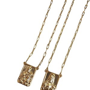 Escapulário Tradicional Sacra Joias Banho de Ouro Amarelo