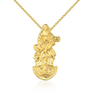 Pingente Nossa Senhora Conceição Grande banho de ouro amarelo