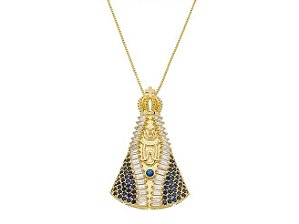 Pingente Luxo Nossa Senhora Aparecida Banho de Ouro
