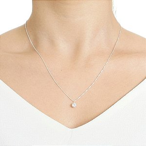 Colar Ponto de Luz Prata 925 corrente veneziana