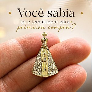 Pingente Nossa Senhora Aparecida Banho de Ouro cravado