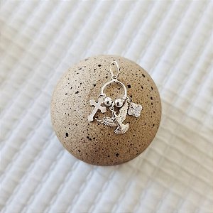 Pingente Cruz e Espírito Santo Prata 925
