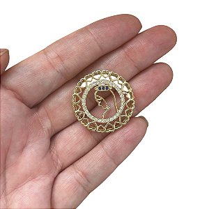 Pingente feminino delicado Nossa Senhora banhado a ouro