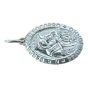 Pingente Nossa Senhora Perpétuo Socorro oval, material prata 925.