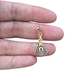 Pingente Pequeno Nossa Senhora Aparecida banhado a ouro 18k
