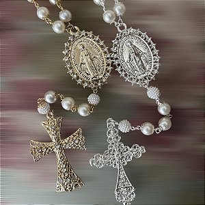 Terços Noivas Nossa Senhora das Graças pérolas