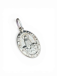 Pingente Oval Nossa Senhora de Fatima Prata 925