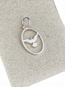 Pingente Espirito Santo Oval em Prata 925