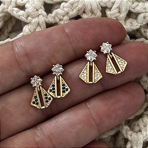 Brinco Nossa Senhora Aparecida pedra azul ou branca