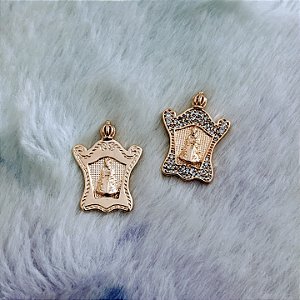 Pingente Berlinda Nossa Senhora Nazaré banhado a ouro