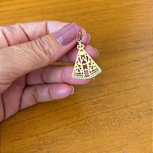 Pingente Nossa Senhora Aparecida banho de ouro amarelo