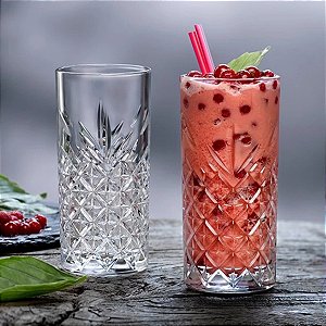 JOGO 6 COPOS VIDRO LONGDRINK TUBO 153 H X 72 DIAM MM - 365 ML - LINHA TIMELESS