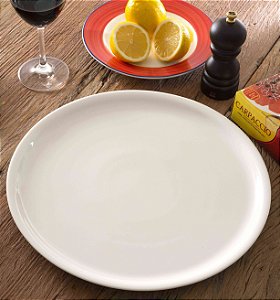 PRATO PORCELANA PIZZA / CARPACCIO COM BORDA - 33 CM -  LINHA BANQUET