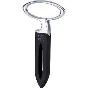 SACA ROLHAS MANUAL AÇO INOX COR CINZA BASALTO C/ 2 LAMINAS - 11 CM - CX PRESENTE - LINHA MATHUS