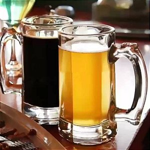 JOGO COM 2 CANECAS VIDRO COM ALÇA 149 H X 73 DIAM MM - 300 ML  - LINHA BREMEN