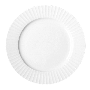 JOGO C/ 6 PRATOS PORCELANA REDONDO RASO COM RELEVO - 21 CM -LINHA METROPOLIS