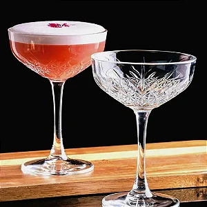 JOGO 6 TAÇAS VIDRO COUPE DRINKS  / COQUETEL 157 H X 110 DIAM MM - 255 ML - LINHA TIMELESS