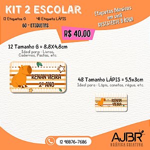 KIT ESCOLAR 02 - 60 ADESIVOS VINIL