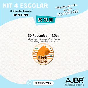 KIT ESCOLAR 04 - 30 ADESIVOS VINIL