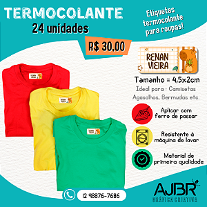 KIT TERMOCOLANTE - 24 ETIQUETAS DTF