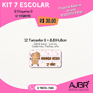 KIT ESCOLAR 07 - 12 ADESIVOS VINIL