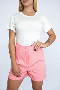 SHORT ALFAIATARIA ESTIME ROSA NEON