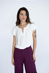 BLUSA BRANCA MANGA CURTA ESTIME