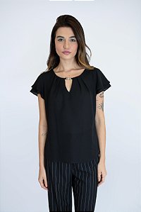BLUSA PRETA MANGA CURTA ESTIME