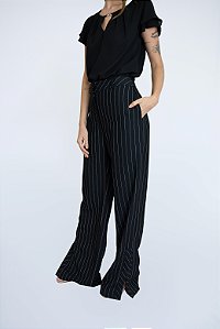 CALÇA PANTALONA LISTRADA C/RECORTE G