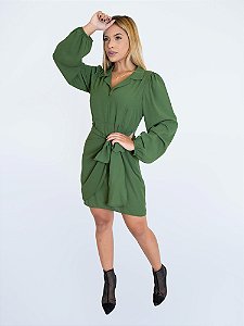 VESTIDO EM CREPE VERDE