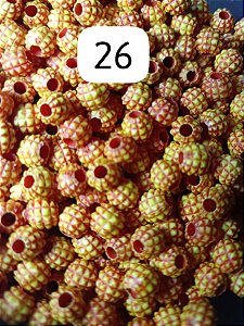 Miçanga do Lek - Abacaxi Amarelo fundo laranja