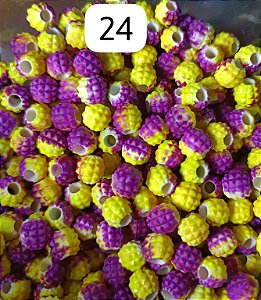 Miçanga do Lek - Abacaxi amarelo/roxo