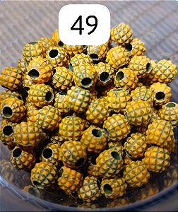 Miçanga do Lek - Abacaxi Laranja claro/preto