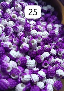 Miçanga do Lek - Abacaxi Roxo/branco
