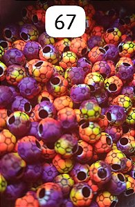 Miçanga do Lek - Bola de futebol Laranja/amarelo/roxo