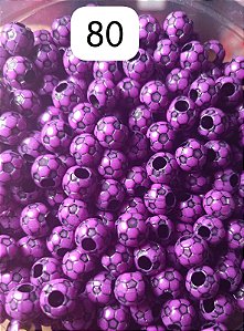 Miçanga do Lek - Bola de futebol Roxo Brilhante