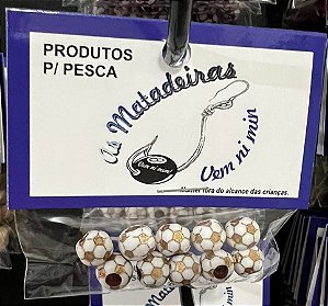 Miçangas As Matadeira - Bola de futebol branca/dourada