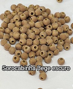 Miçanga Magrão - Mini sorocaba Bege Escuro
