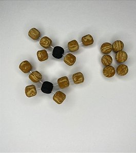 2 Aste manhosinho cortadinho do Oreia - Caramelo c/ bege centro preto