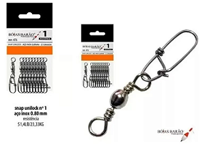 Snap Unilock Com Girador Barão Nº 1 Aço Inox 0,80mm 10