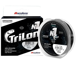 Linha Monofilamento Mazzaferro Trilon Number One 0.40mm (22,5lb/10,2kg) Black - 300 Metros