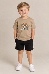 Camiseta Infantil Masculina Dame Urso Tenista Estampa DTF