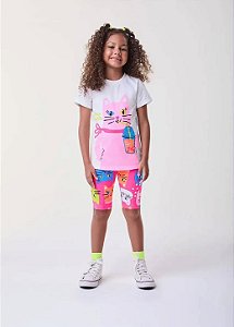 Conjunto Infantil Feminino Bimbi Blusa e Shorts Confortável