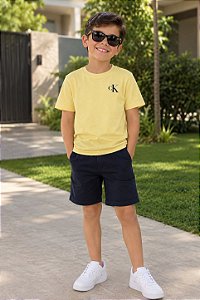 Camiseta Infantil Masculina Calvin Klein Amarelo Manteiga