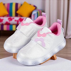Tênis Infantil Feminino de LED Pampili Velcro Duplo