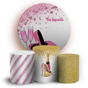 kit painel + cilindros DE REPENTE IDADE BRANCO COM GLITTER