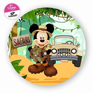 Painel MICKEY SAFARI redondo, em Tecido Premium!!