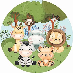 Painel Safari Redondo Helanca Premium 150x150 C/ elástico - MODELO 3