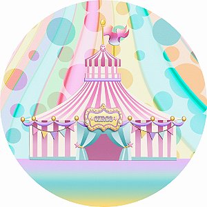 Painel CIRCO ROSA-MOD1-  Redondo Microfibra Premium 150x150 C/ elástico