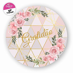 Painel GRATIDÃO FLORAL ROSA, em Helanca Premium !!!